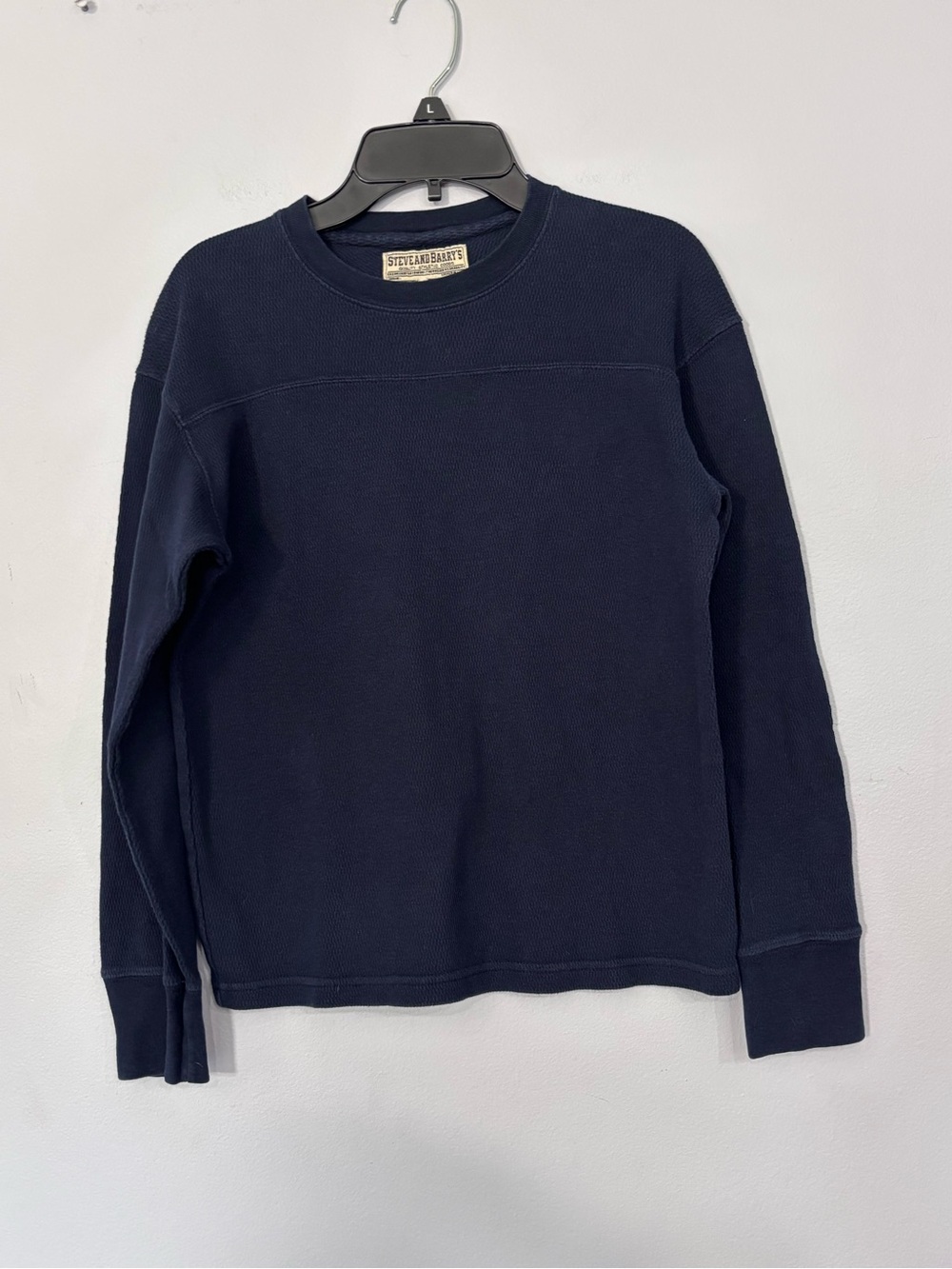Steve And Barry’s Youth Long Sleeve Navy Thermal 100% Cotton T Shirt Boys 10/12